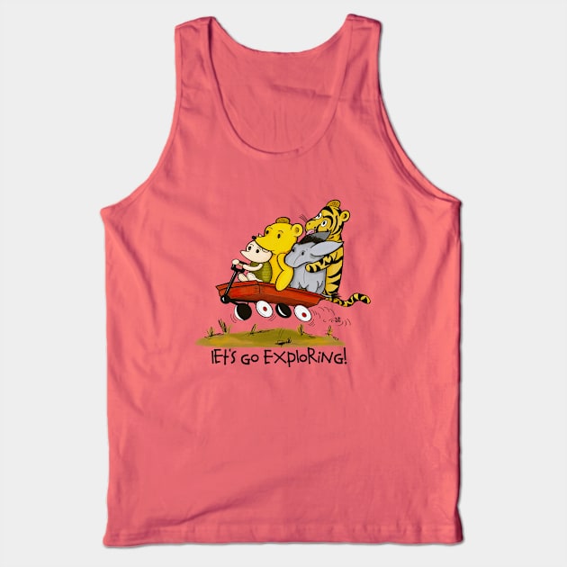 Let's Go Exploring with Classic Winnie the Pooh, Piglet, Eeyore and Tigger too! Tank Top by Alt World Studios